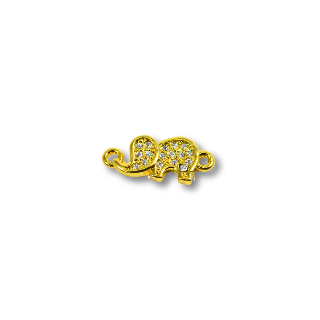 CENTRO DE PULSERA ELEFANTE EN RODIO MICROZIRCON 8MM (VENTA POR UNIDAD)