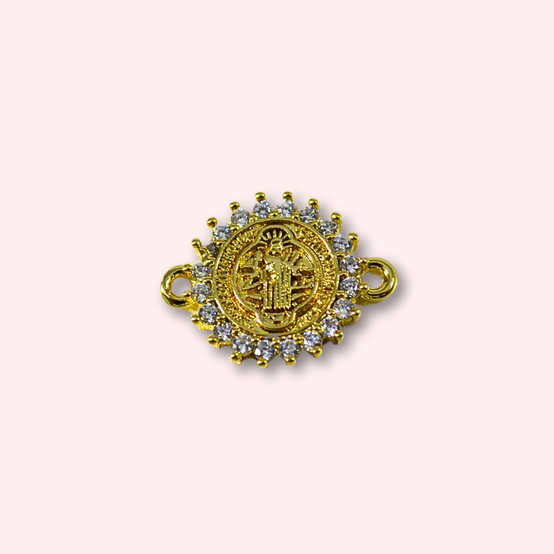 CENTRO DE PULSERA SAN BENITO REDONDO MICROZIRCON 20MM (VENTA POR UNIDAD)